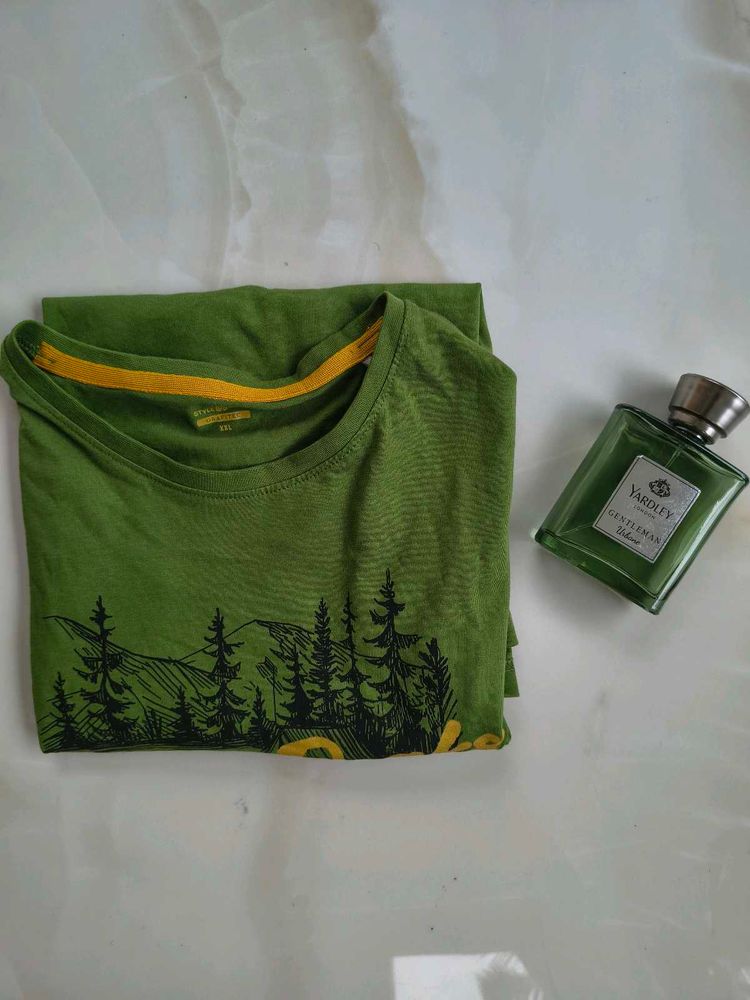 Men&#39;s Graphic Printed T-Shirt – Green XXL