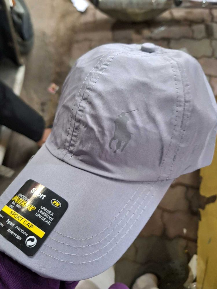 Grey Sport Cap with Polo Logo (Clear and descripti