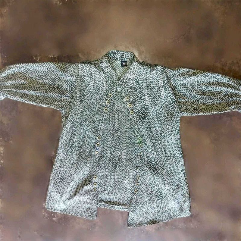 Patterned Button-Down Shirt