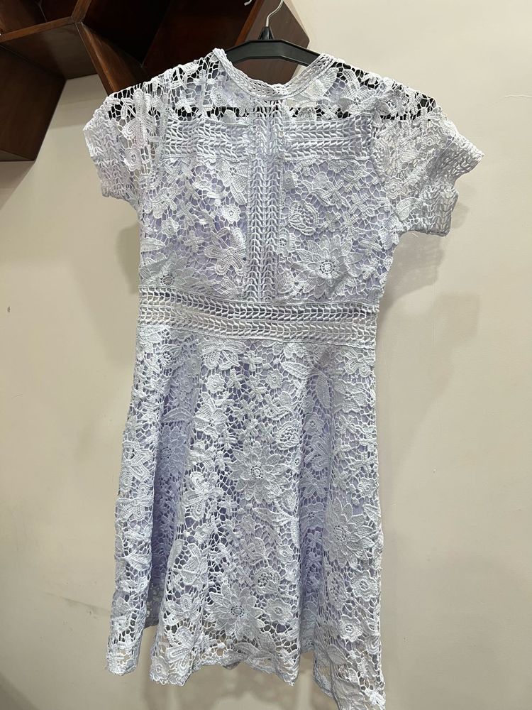 Sky blue Lace Mini Dress