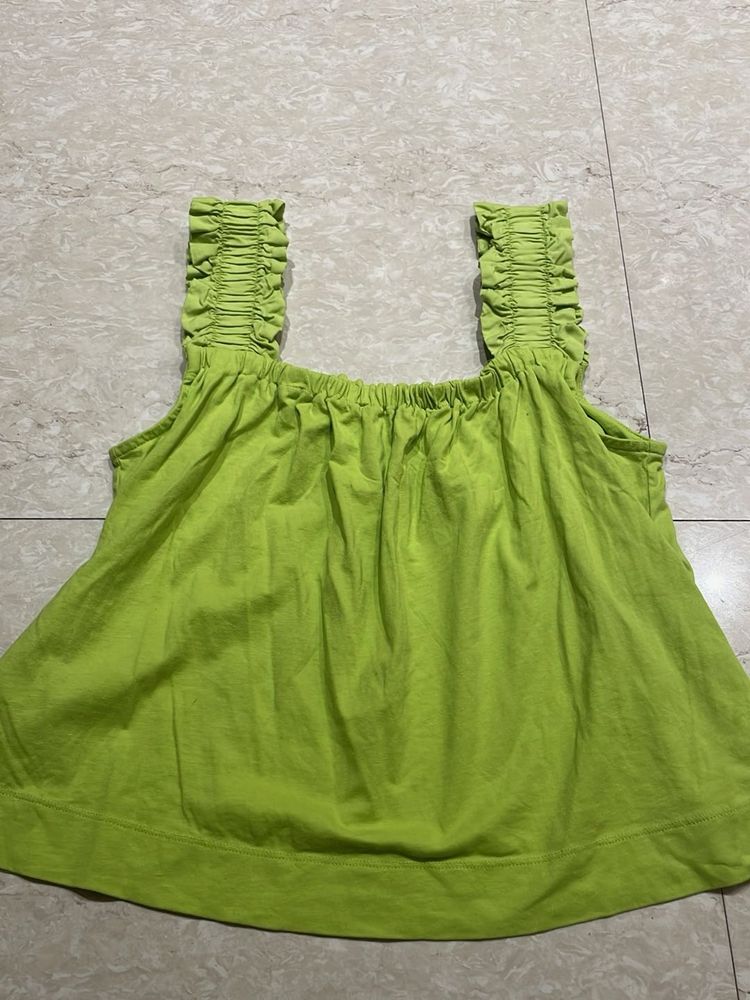 Lime Green Ruffle Tank