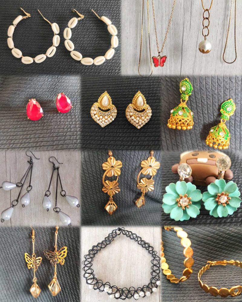 ✨14-Piece Jewellery Set– Earrings, Studs,Necklace✨