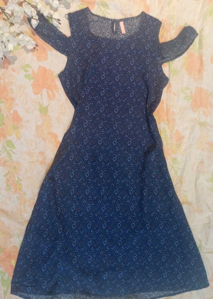 Bare Blue Cocktail Mini Dress - S