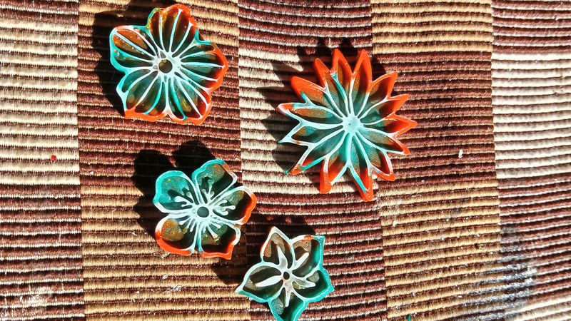 Resin Tricolor Flower Set