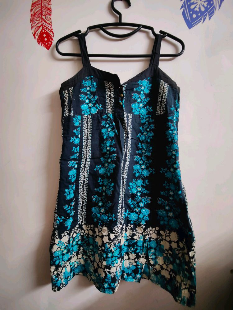 Pure Cotton Printed Mini Dress/Top