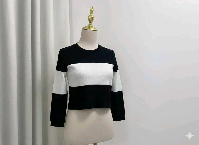 Stylish Color Block Crop Top