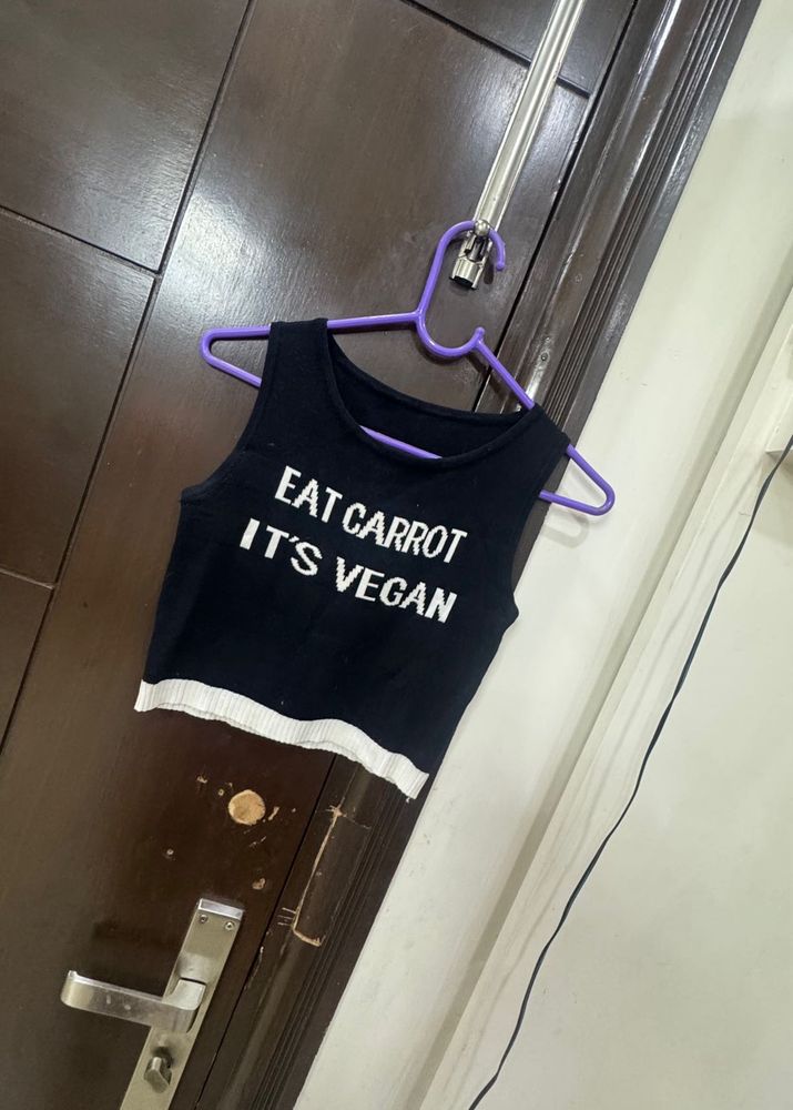 Eat Carrot Vegan Crop Top