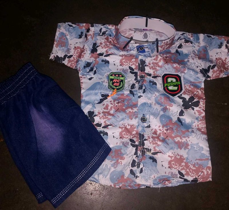 Boy&#39;s Floral Shirt &amp; Shorts Set