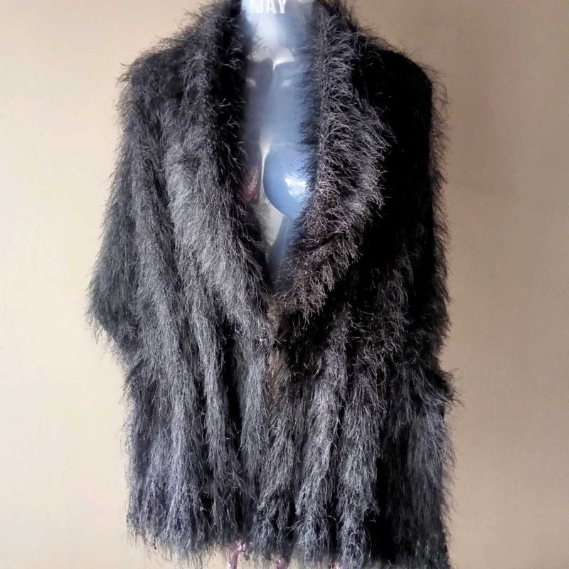 Black Fuzzy Shawl