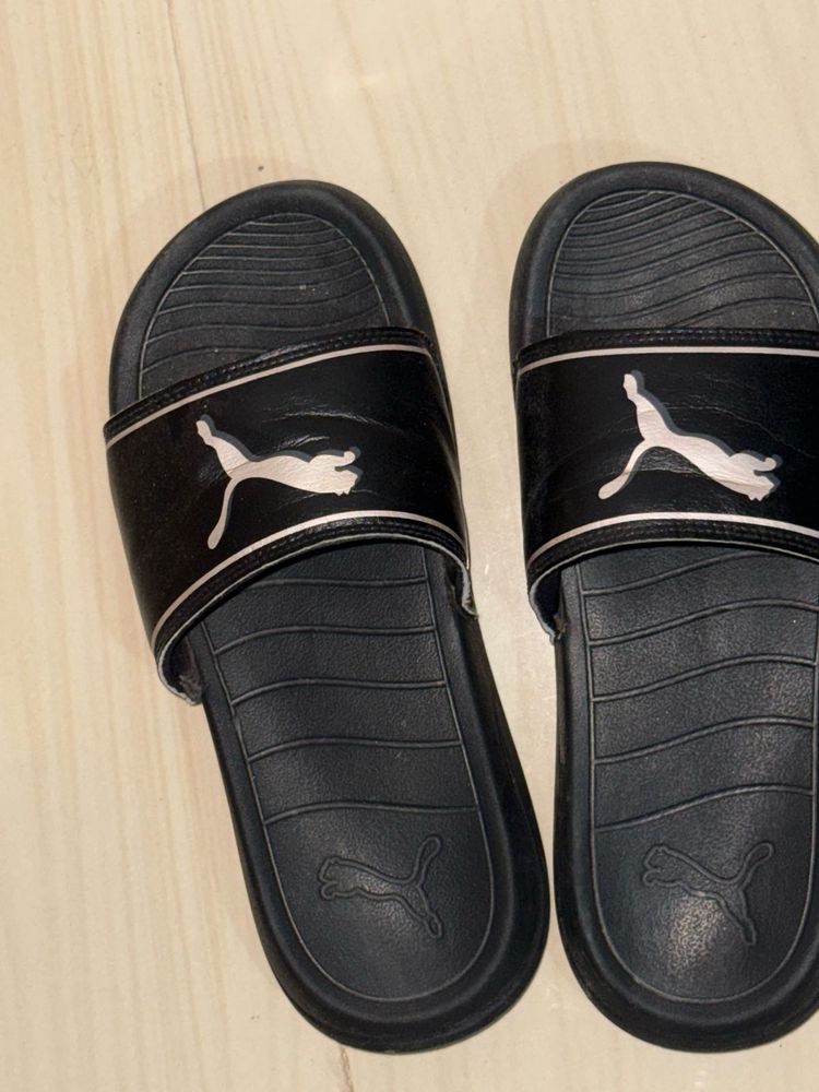 Puma Black Slides - Size 38