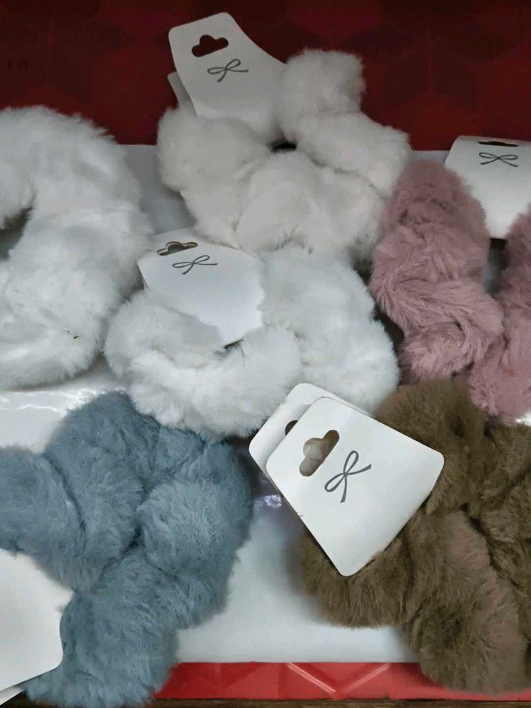 Fuzzy Plush Hair Scrunchies