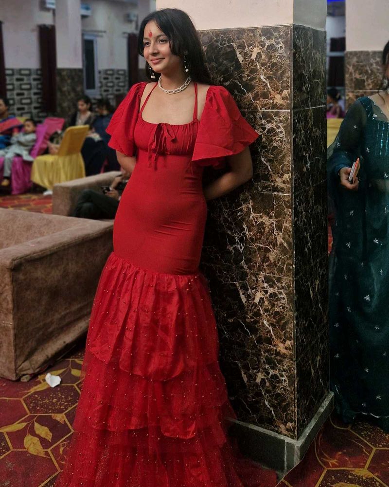 Red Bodycone Mermaid Gown