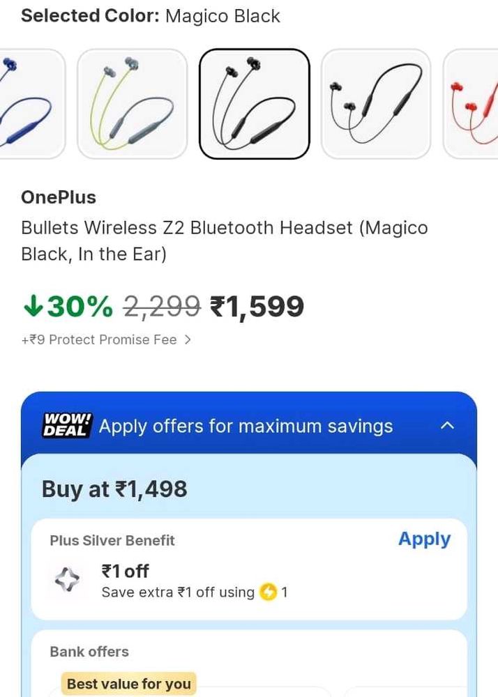 One Plus Bullets Wireless Z2 (Magico Black)