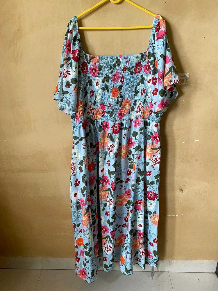 Smocked A Line Dress