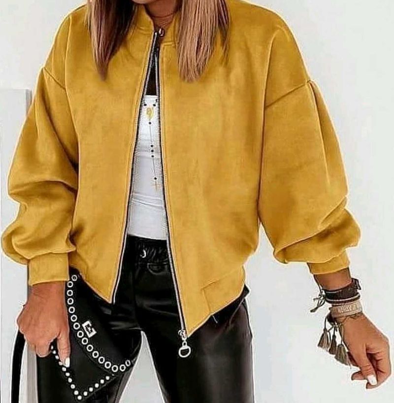 Stylish Mustard Bomber Jacket