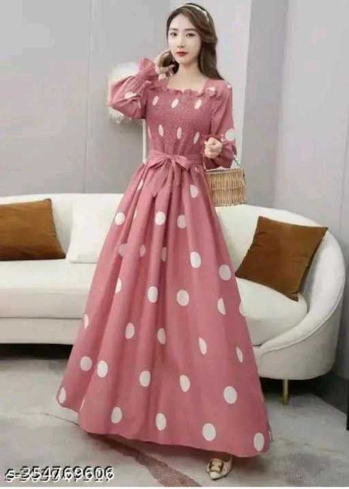 Cute Pink Polka Dot Maxi Dress