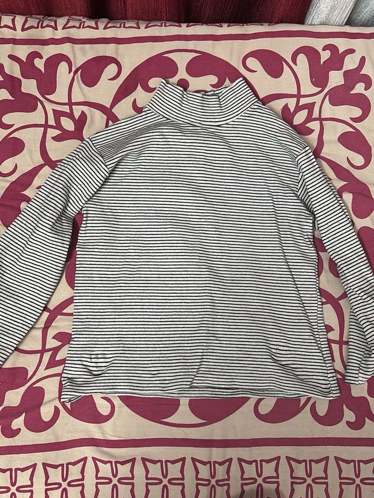 Striped Turtleneck Top