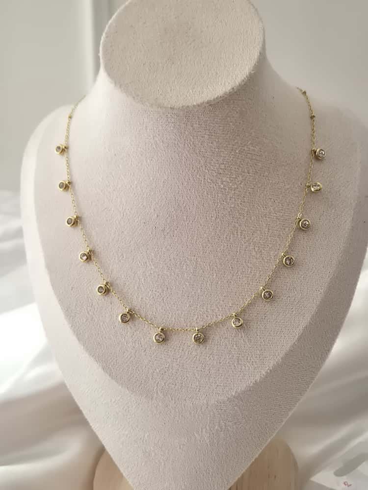 Gold Tone Delicate Necklace Anti-tarnish
