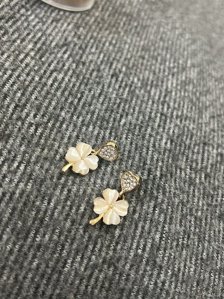 White Flower Earring