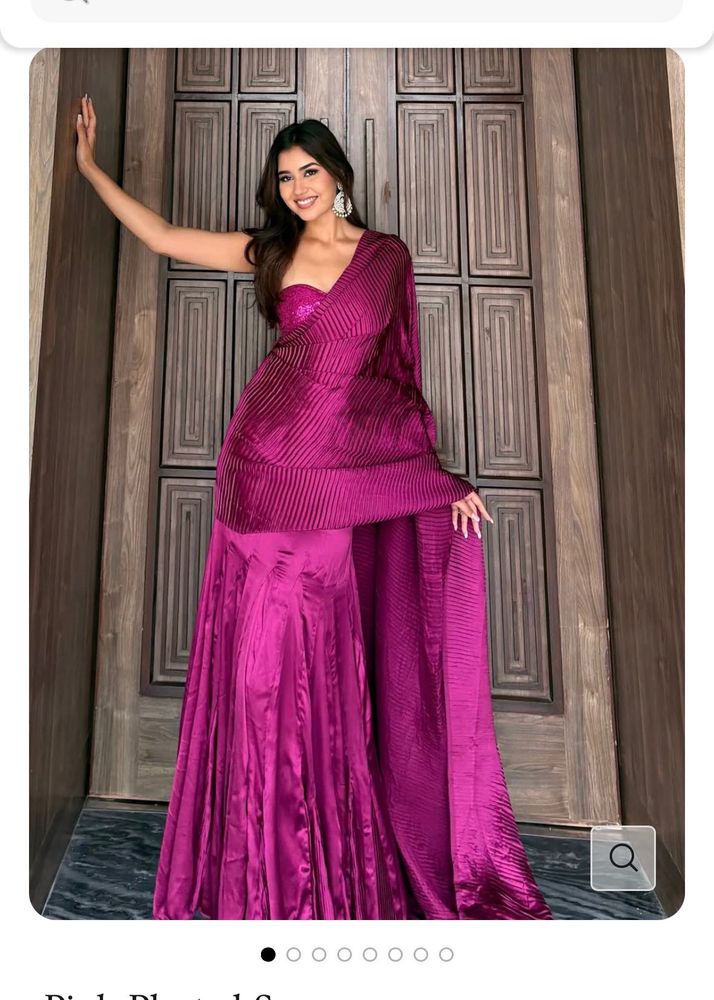 Elegant Magenta Saree Set