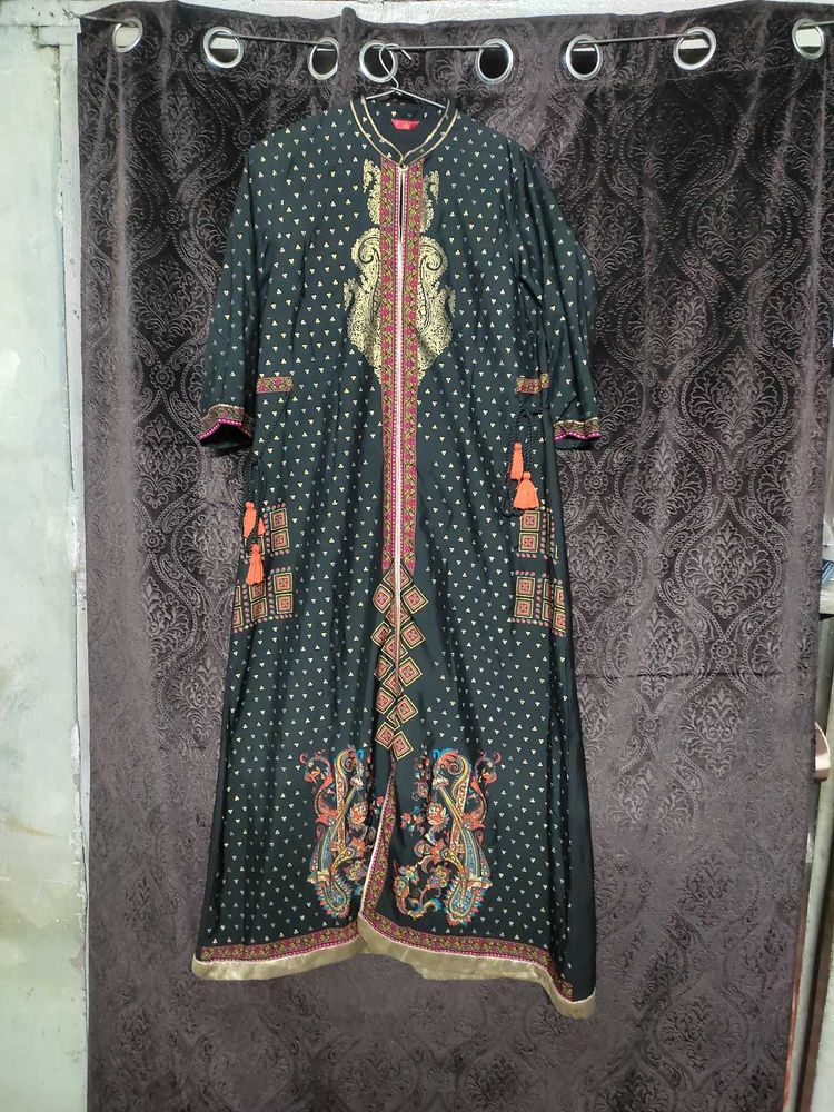 W Foli Print Black Kurti
