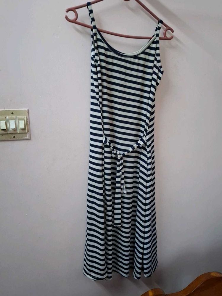 Striped Midi Slip Dress