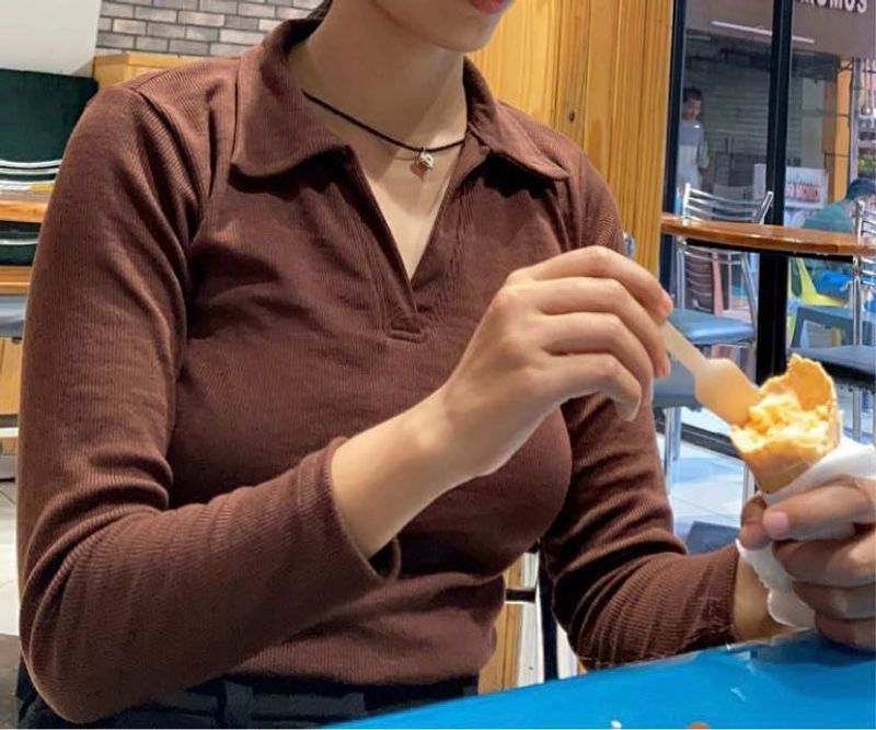 Brown Long Sleeve Top