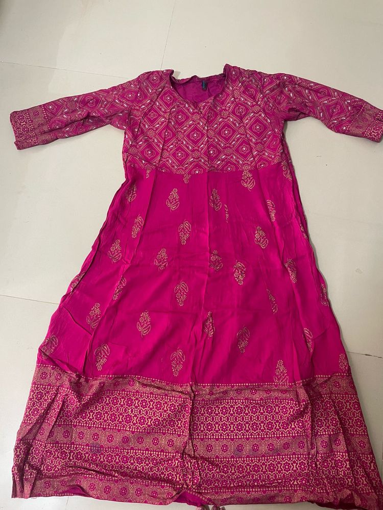 Pink Printed Kurta