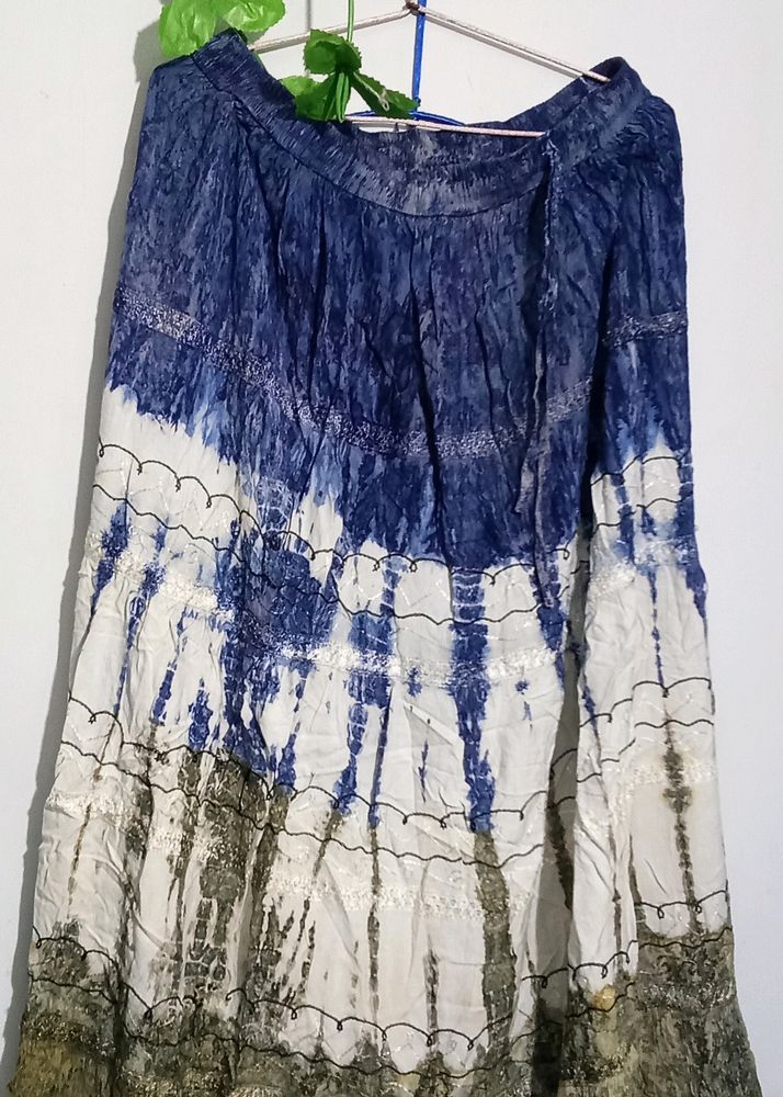 Tie-Dye Tiered Maxi Skirt