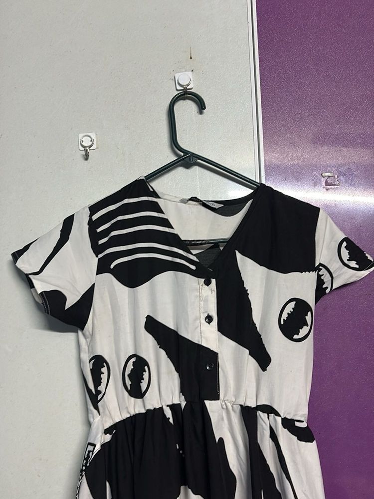 Abstract Print Casual Dress