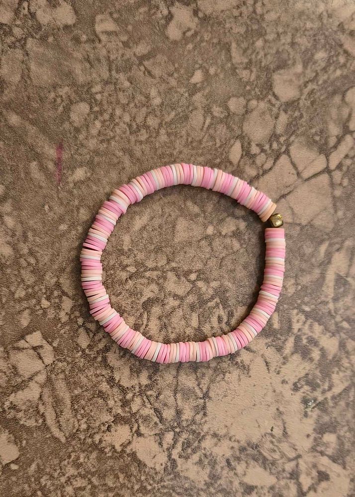 Pink Heishi Bead Bracelet