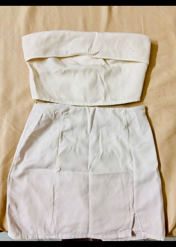 Coord White Skirt &amp; Crop top