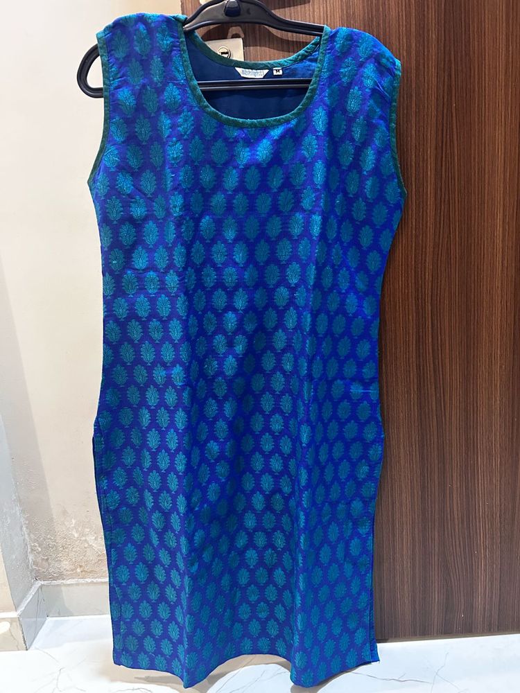 Blue Sleeveless Kurti