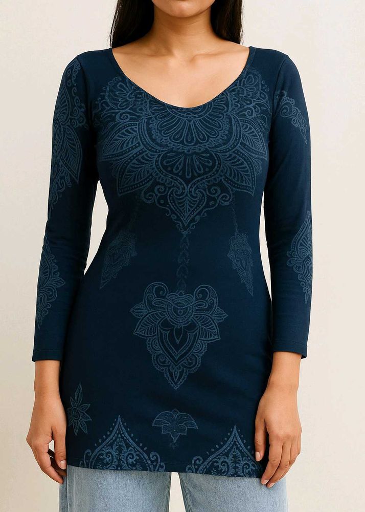 Women Black Printed Kurti