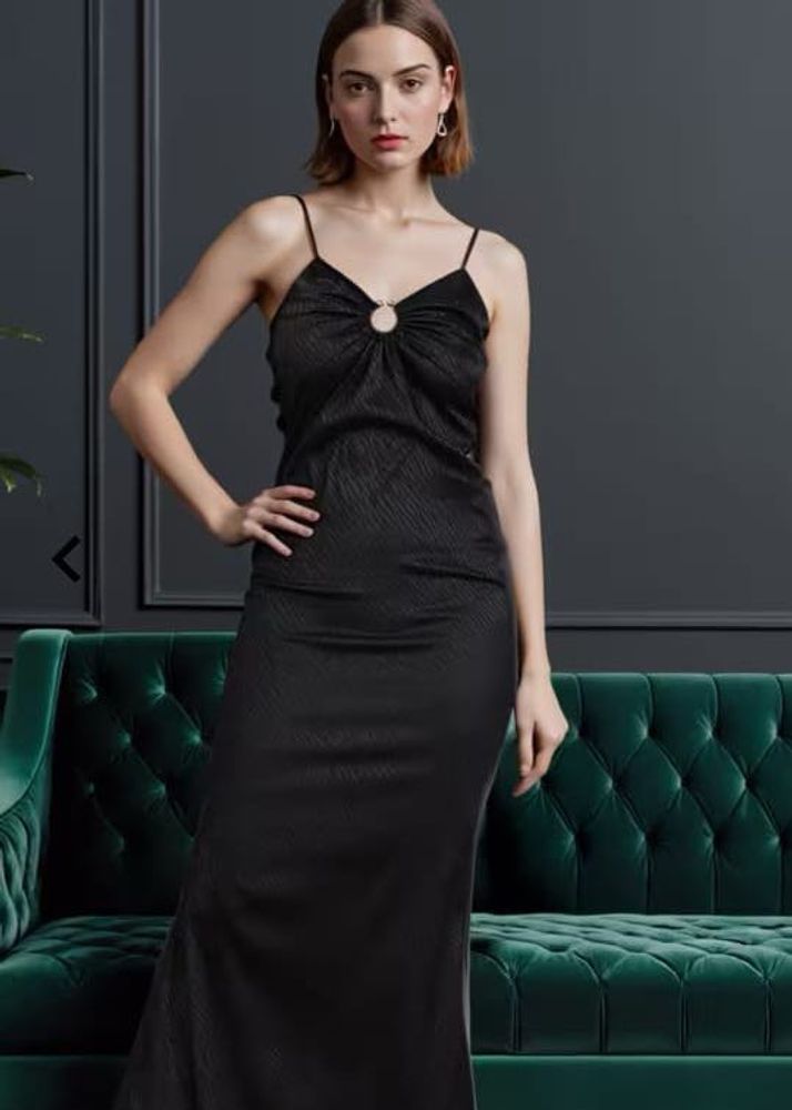 Elegant Black Maxi Slip Dress