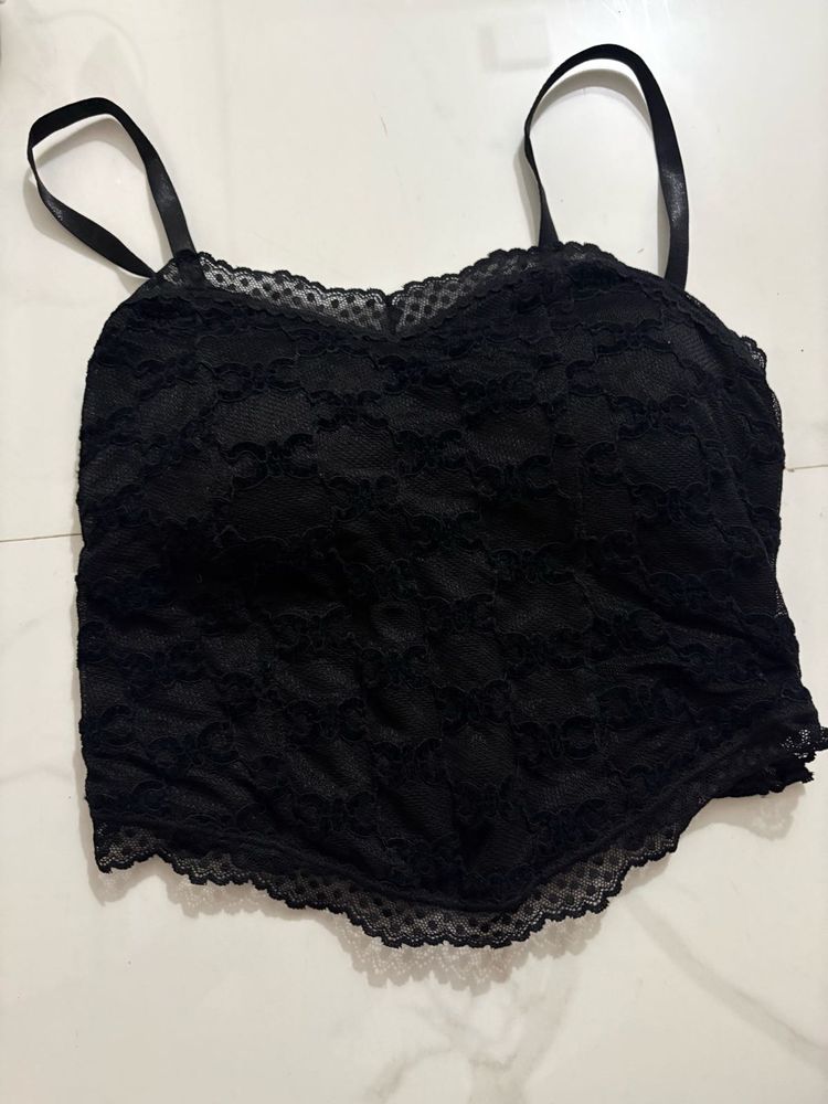 Black Lace padded Corset Top