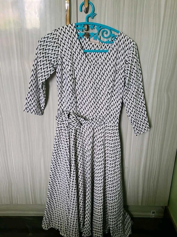 Patterned Midi Dress