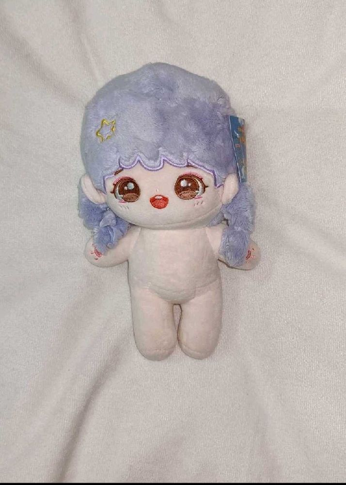Cute Plush Doll with Purple Hair