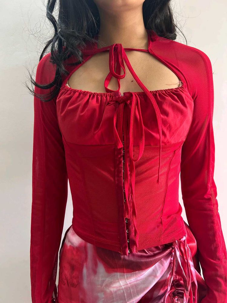 Red Mesh Top