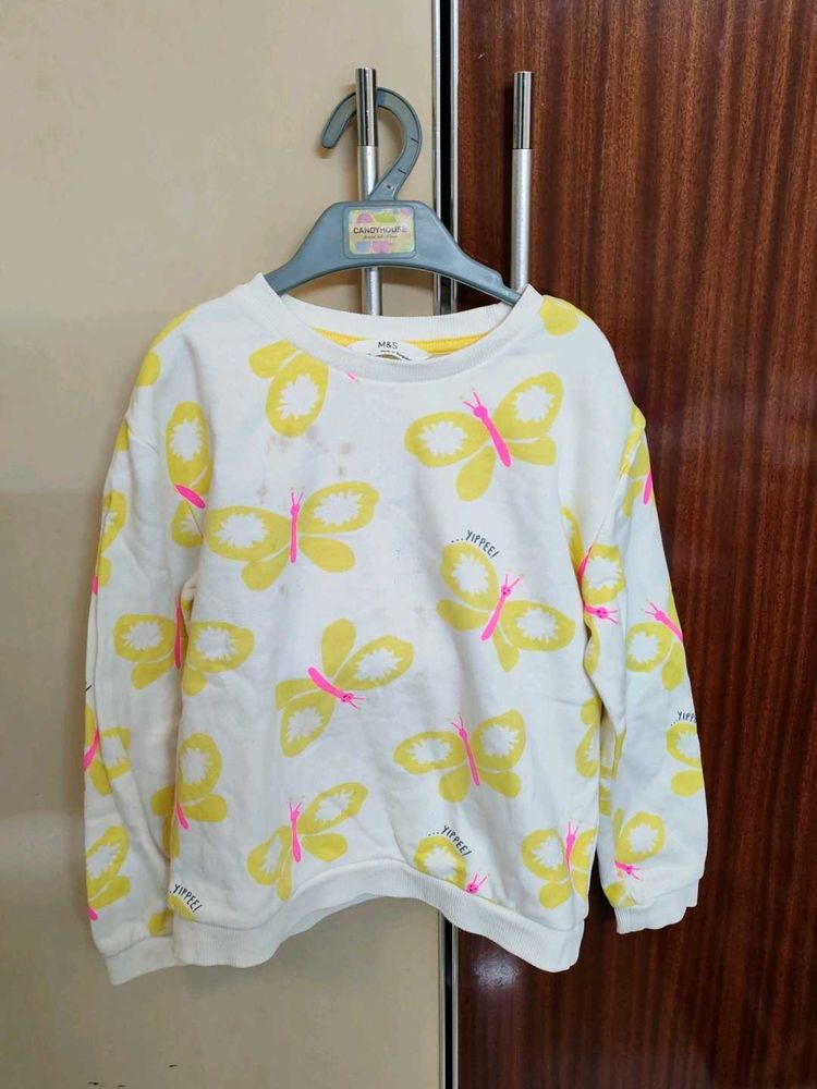 Butterfly Marks And Spencer Sweatshirt For Girls