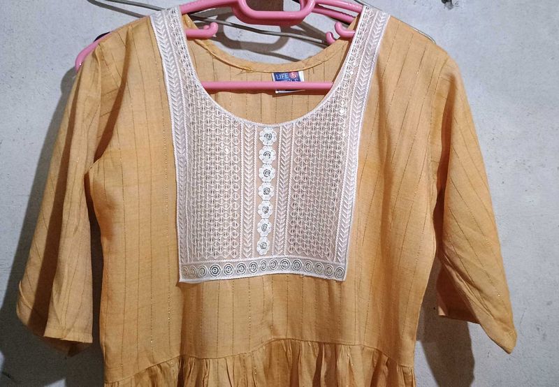 Yellow Embroidered Dress