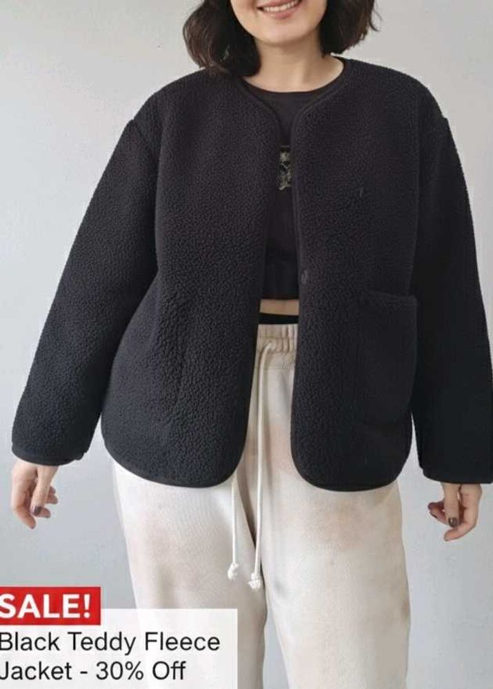 Black Teddy Fleece Jacket
