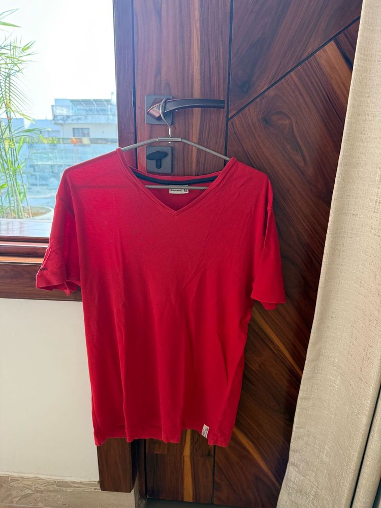 Red V-Neck T-Shirt