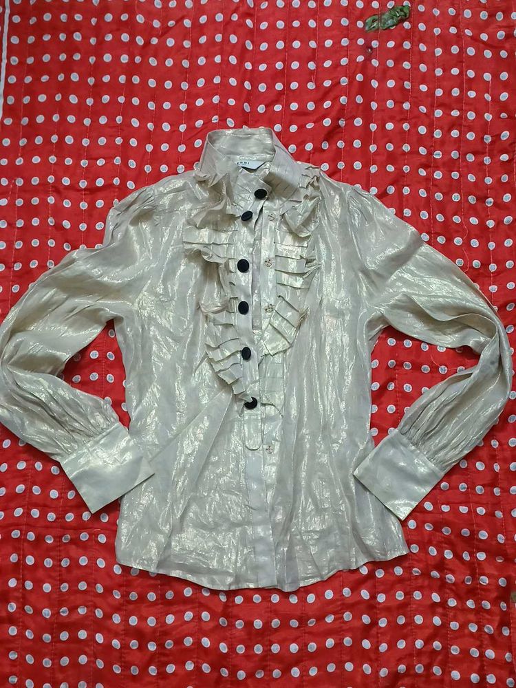 Ruffled Button Down Top