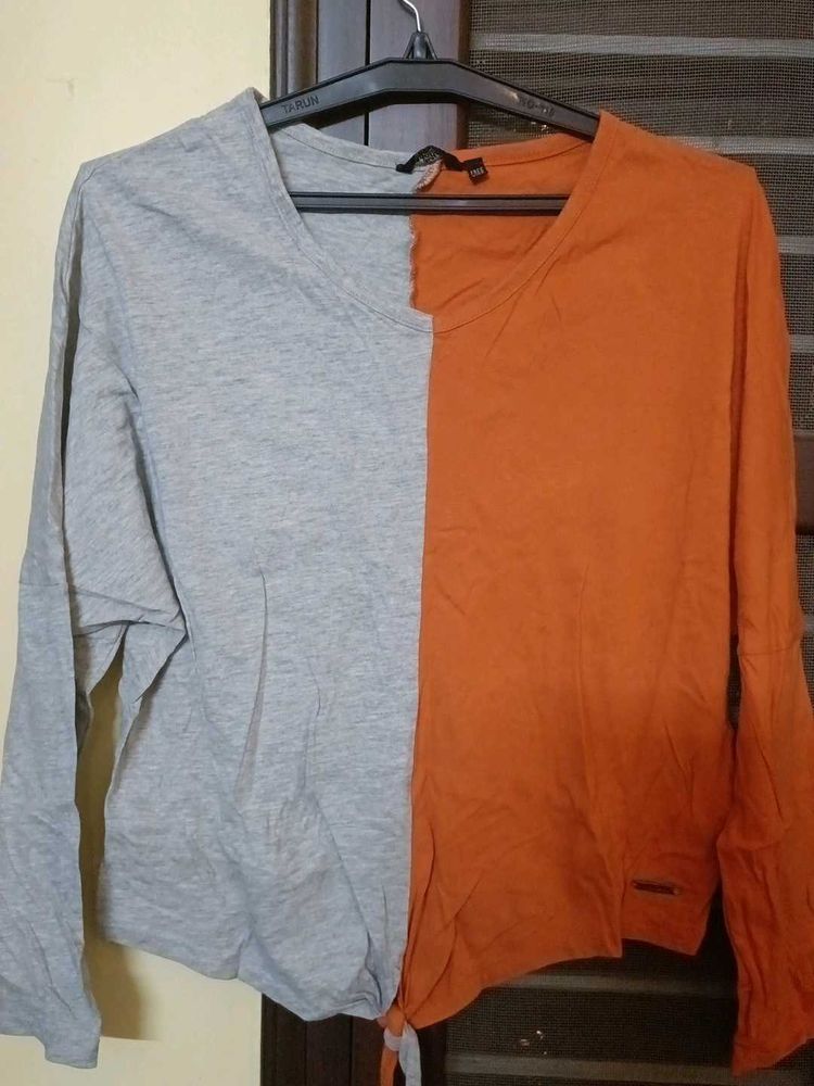 Two-Tone Long Sleeve Top