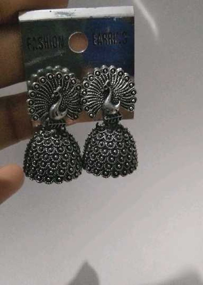 Peacock Jhumka Earrings