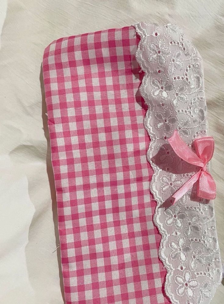 Gingham Small Pouch🌸🍒