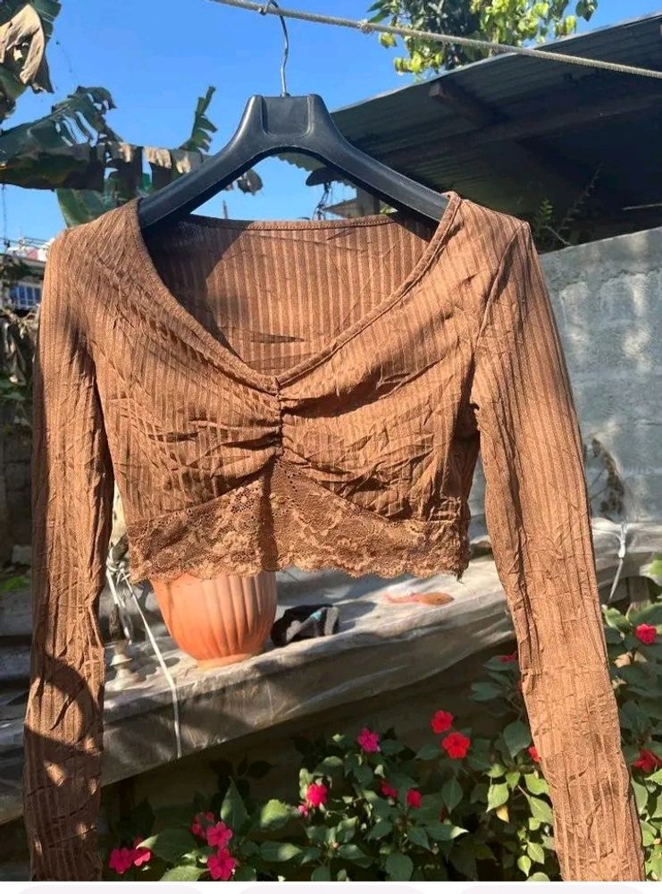 Brown Crop Top