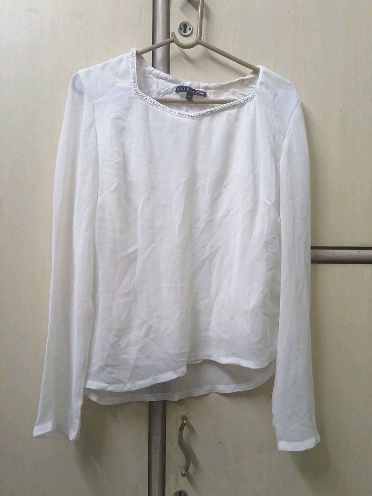 Elegant White Long Sleeve Top