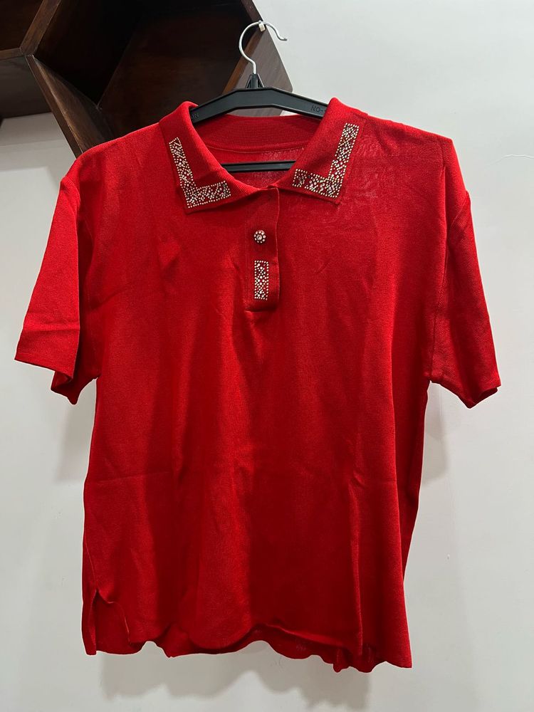 Red Polo Top